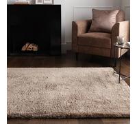 Lord of Rugs PureLux - Alfombra lanuda ultra suave y gruesa para sala de estar, dormitorio, moderna, cálida y acogedora, alfombra de felpa lisa tejida a mano, color gris topo, 80 x 150 cm