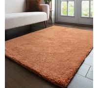 Lord of Rugs PureLux - Alfombra lanuda ultra suave y gruesa para sala de estar, dormitorio, moderna, cálida y acogedora, alfombra de felpa lisa tejida a mano, terracota, 160 x 230 cm