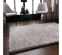 Lord of Rugs PureLux - Alfombra lanuda ultra suave y gruesa para sala de estar, dormitorio, moderna, cálida y acogedora, alfombra lisa de felpa tejida a mano, color plateado, 200 x 290 cm