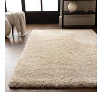 Lord of Rugs PureLux - Alfombra lanuda ultra suave y gruesa para sala de estar, dormitorio, moderna, cálida y acogedora, alfombra de área lisa tejida a mano, beige natural, 200 x 290 cm