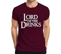 Lord of The Drinks Bier - Camiseta para hombre con texto en alemán "Mr der Ringe Parodia Party Bar, granate, XL