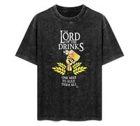 Lord of The Drinks One Beer to Rule Them T-Shirt Unisex Black tee S