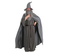 Lord of the Rings Adult Gandolf the Grey Fancy Dress Costume Mens, Gray Fantasy Wizard Halloween Outfit Medium