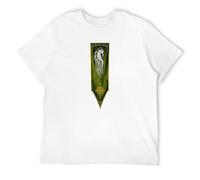Lord Riders of Rohan The Eomer Riders Rings Flag Symbol Horse Banner I Unisex T-Shirt Printed tee Black Mens Top Shirt S