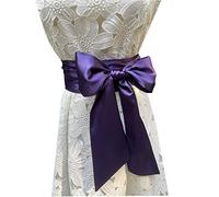 LORDRIE Cinturones de satén para mujer, vestidos de dama de honor, cinturones de cintura para ocasiones especiales, Púrpura, M