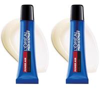 L'Oréal Crema para el contorno de ojos para hombre, Cuidado de ojeras con ácido hialurónico para combatir el envejecimiento, Para pieles secas y apagadas, Men Expert Power Age, 15ml (Paquete de 2)