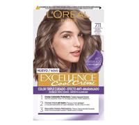 L'Oreal Paris Excellence Creme Tinte Permanente, Tono 7.11 Rubio Ceniza Intenso, 260 g (Paquete de 1), El embalaje puede variar