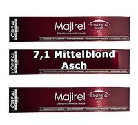 Loreal Majirel 7,1 - Tinte para el cabello (3 unidades, 50 ml), color rubio medio ceniza