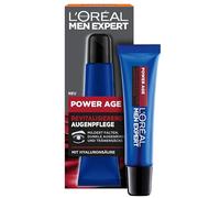 L'Oréal Men Expert Crema de ojos para arrugas para hombres, cuidado de ojos antienvejecimiento para piel cansada y mate, hidratante para hombres con ácido hialurónico, Power Age, 1 x 15 ml
