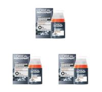 L'Oréal Men Expert, Crema Facial Hidratante 24H Para Hombre, Hipoalergénica Mineral de Magnesio + Ácido Hialurónico, Sin alcohol, Pieles Sensibles, 50 ml (Paquete de 3)