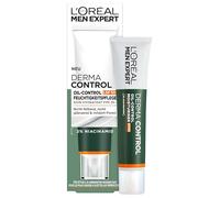 L'Oréal Men Expert Cuidado facial antiespinillas con SPF 30 para hombres, crema para la piel impura y propensa al acné, crema facial para hombre con protección solar y 2% de niacinamida, Derma Control