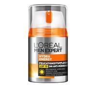 L'Oréal Men Expert Cuidado facial con SPF 15, crema hidratante con protección solar, con guaraná y vitamina C, Hydra Energy hidratante 24H antifatiga, 1 x 50 ml