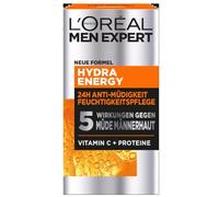 L'Oréal Men Expert Cuidado facial contra la piel cansada para hombres, crema hidratante revitalizante vitamina C, Hydra Energy, cuidado hidratante 24H, antifatiga, 1 x 50 ml
