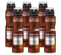 L'Oréal Men Expert Desodorante en aerosol Barber Club, 6 unidades de 150 ml