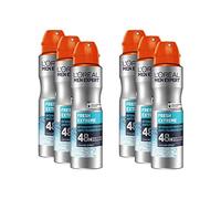 L'Oréal Men Expert - Desodorante en spray eficaz para hombre con efecto de enfriamiento integrado para hasta 48 horas de frescura, Fresh Extreme, 6 x 150 ml