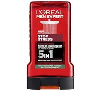 L'Oréal Men Expert Gel de ducha y champú para hombres, baño de ducha para limpiar el cuerpo, el cabello y la cara, cuidado corporal para hombre para una frescura duradera con fragancia aromática, Stop