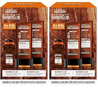L'Oréal Men Expert Geschenk-Set für Männer mit XXL Duschgel und Deo Roll-On, Mit ätherischem Zedernholzöl, Herren Geschenkset, Barber Club Box, 2 x 400 ml, 1 x 50 ml (Paquete de 2)
