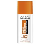 L'Oréal Men Expert Hydra Energetic Fluido Invisible FPS50+, 100ml | Vitamina C, Textura Ultraligera, Protección UVA y UVB, Resistente al Agua, Rápida Absorción, Men Expert Hydra Energetic