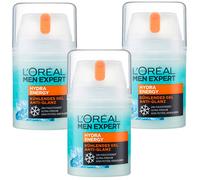 Loreal Men Expert Hydra Energy 3x 50ml Refrescante Gel Anti Brillo 24h Humedad