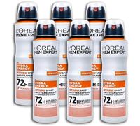 L'ORÉAL Men Expert Hydra Energy Extreme Sport - Desodorante antitranspirante (6 unidades, 150 ml, 6 unidades)