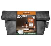 L'Oréal Men Expert Kit de cuidado de la barba para hombre, set de regalo con crema facial, gel de ducha y neceser, regalo para hombre con aceite de cedro, club de peluquería, 1 x 50 ml, 1 x 250 ml