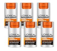 L'Oréal Men Expert L'Oreal Men Expert Hydra Energy 24H Anti Fatiga, Hidratante para Hombre con Vitamina C (6 x 50 ml)