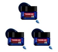 L'Oréal Men Expert Power Age Gel revitalizante de noche para hombres Anti-Edad y Anti-Arrugas, Potenciado con Ácido Hialurónico (Paquete de 3)