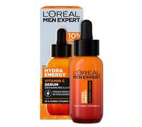 L'Oréal Men Expert Sérum de vitamina C contra la piel cansada para hombres, cuidado hidratante para un aspecto radiante, suero facial para hombre de alta dosis con 10% de vitamina C pura, Hydra Energy