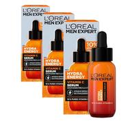 L'Oréal Men Expert Sérum de vitamina C contra la piel cansada para hombres, cuidado hidratante para un aspecto radiante, suero facial para hombre de alta dosis con 10% de vitamina C pura, Hydra Energy