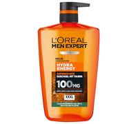 L'Oréal Men Expert XXXL Gel de Ducha y Champú para Hombres Baño de Ducha para Limpieza Cuerpo Cabello y Cara Cuidado Personal Hombre para Frescura Larga Duración con Taurina Hydra Energy, 1 x 1000 ml