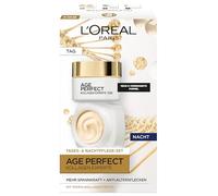 L'Oréal Paris Age Perfect - Juego de cuidado facial antiedad día y noche hidratante para piel más firme, con péptido de colágeno, cremas faciales expertas en colágeno, 2 x 50 ml