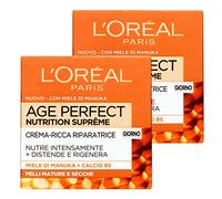 L'Oréal Paris Age Perfect Nutrition Suprême Crema de día reparadora facial fórmula con miel de Manuka y calcio B5, efecto nutritivo, textura regeneradora, textura rica, madura y
