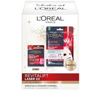 L'Oréal Paris Anti-Age - Kit de cuidado facial de día y máscara de pañuelos, pro-retinol, ácido hialurónico y vitamina C, Revitalift Laser X3, 2 piezas