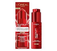 L'Oréal Paris Anti-Age - Serum cremoso triple láser para piel más firme y contra arrugas, manchas de pigmento, con melasyl, vitamina C y niacinamida, suero antienvejecimiento, láser Revitalift, 1 x 50