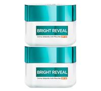 L'Oréal Paris Bright Reveal Crema facial hidratante antimanchas con protección solar SPF 50, blanqueador uniforme, fórmula alisadora con filtro UV y niacinamida, 2 latas de 50 ml