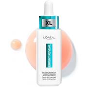 L'Oréal Paris Bright Reveal Serum Anti-manchas, Para Todo Tipo de Piel, Manchas Oscuras Reducidas, Con Niacinamida y Ácido Aminosulfónico, Formato XL