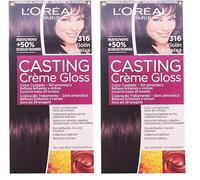 L'Oreal Paris Casting Crème Gloss Coloración Sin Amoniaco, Tono: 316 Violéin, El embalaje puede variar (Paquete de 2)