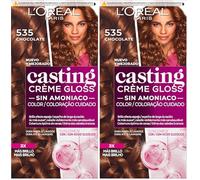 L'Oreal Paris Casting Crème Gloss Creme Tinte para Cabello, Chocolate, 1 Unidad (Paquete de 2), el embalaje puede variar