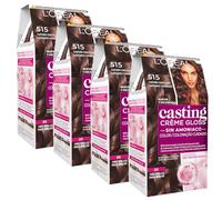 L'Oréal Paris Casting Crème Gloss Pack 4 515 Chocolate Glacé | Coloración Tono sobre Tono, Brillo Efecto Espejo, Sin Amoníaco, con Ácido Glicólico, Casting Crème Gloss