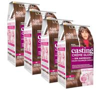 L'Oréal Paris Casting Crème Gloss Pack 4 600 Rubio Oscuro | Coloración Tono sobre Tono, Brillo Efecto Espejo, Sin Amoníaco, con Ácido Glicólico, Casting Crème Gloss