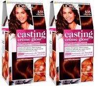 L'Oréal Paris Casting Creme Gloss, tratamiento colorante para el cabello, sin amoniaco para una fragancia agradable. Chocolat 535 (Paquete de 2)