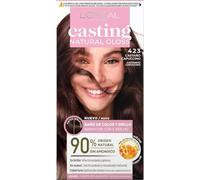 L'Oréal Paris Casting Natural Gloss, Baño de color y brillo, Cobertura óptima, Con Acondicionador Nutritivo con Miel, Sin Amoniaco, Color: Castaño Capuccino 423