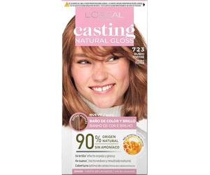 L'Oréal Paris Casting Natural Gloss, Baño de color y brillo, Cobertura óptima, Con Acondicionador Nutritivo con Miel, Sin Amoniaco, Color: Rubio Toffee 723