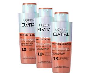 L'Oréal Paris Champú Antipérdida Fiber Booster para Cabello Más Grueso y Fuerte, Fortalece Fibras Capilares, Previne la Pérdida (Paquete de 3)