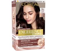 L'Oréal Paris Coloración permanente de larga duración, cobertura de pelo blanco natural y brillante, fórmula libre de amoniaco, Excellence Universal Nude, tonos marrón oscuro (3U)