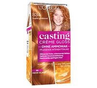 L'Oréal Paris Coloración sin amoniaco ni siliconas, tinte intenso con bálsamo reflejo brillante, color para el cabello, nº 834 rubio cobre dorado, 1 unidad