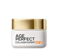 L'Oréal Paris Crema facial antienvejecimiento para piel madura, piel más firme y suave, reduce las manchas de la edad, con SPF30 y péptidos de microcolágeno, Age Perfect Collagen Expert, 50 ml