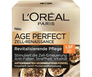 L'Oréal Paris Cuidado de día para mujer: para una piel más suave y radiante y factor de protección solar 30 con fórmula regeneradora antioxidante única, Age Perfect Cell Renaissance1 x 50 ml