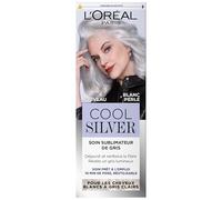 L'Oréal Paris - Cuidado mejora las canas - decolora y fortalece la fibra capilar - Cabello blanco a gris claro - Neutraliza los reflejos no deseados - Cool Silver - Color blanco perla