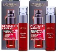 L'Oréal Paris Dermo Expertise Revitalift Láser X3 Cuidado Anti-Aging Serum Ácido Hialurónico (Paquete de 2)